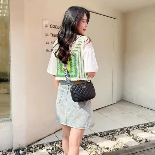 Leather Square Shoulder Bag For Women